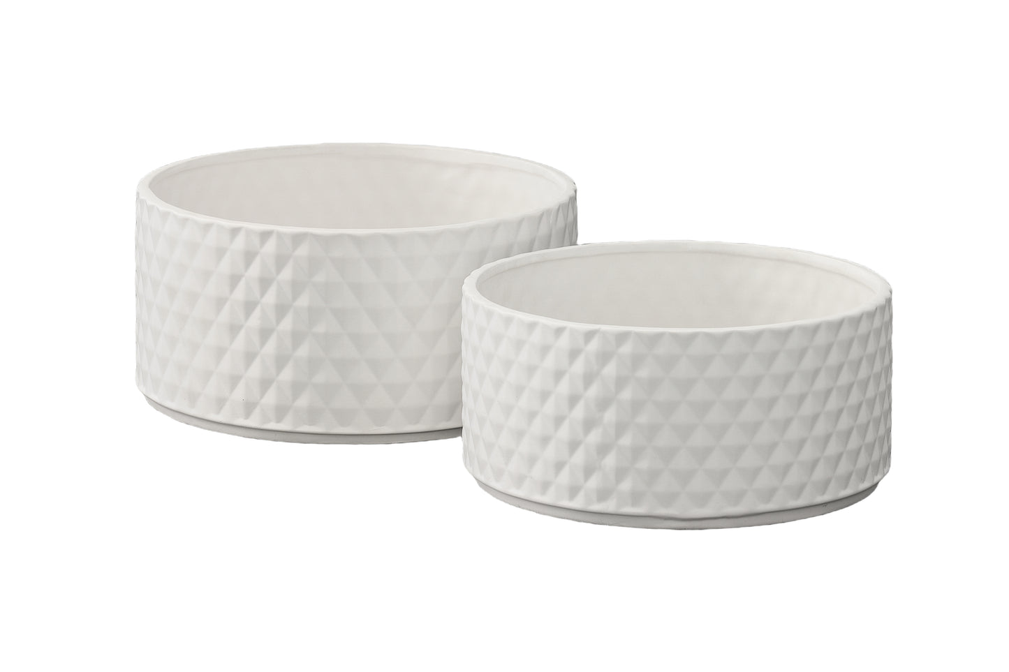 Ceramic Round Wide Pot Matte Finish White-6.25"H -241