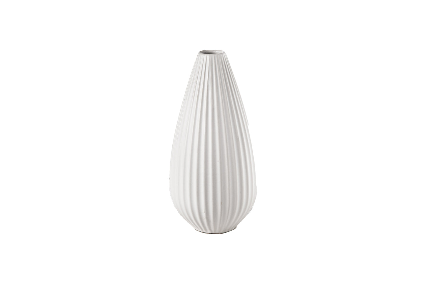 Ceramic Round Vase Matte Finish White-10.00"H