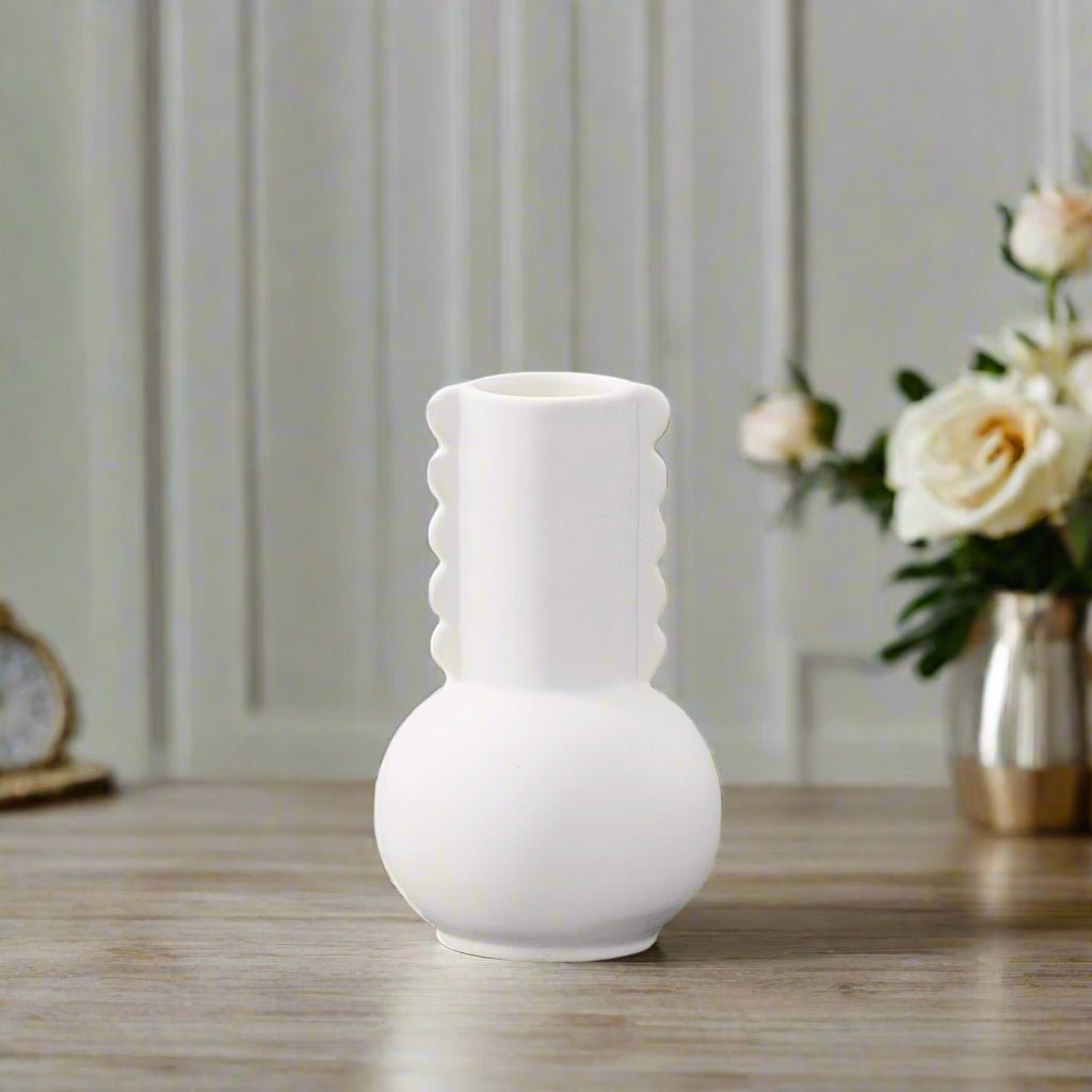 Ceramic Round Bellied Vase Matte Finish