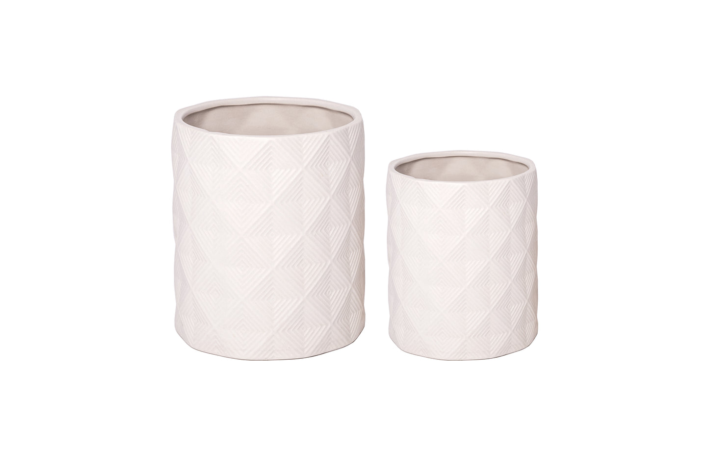 Ceramic Round Jar Matte Finish White-7.00"H -118