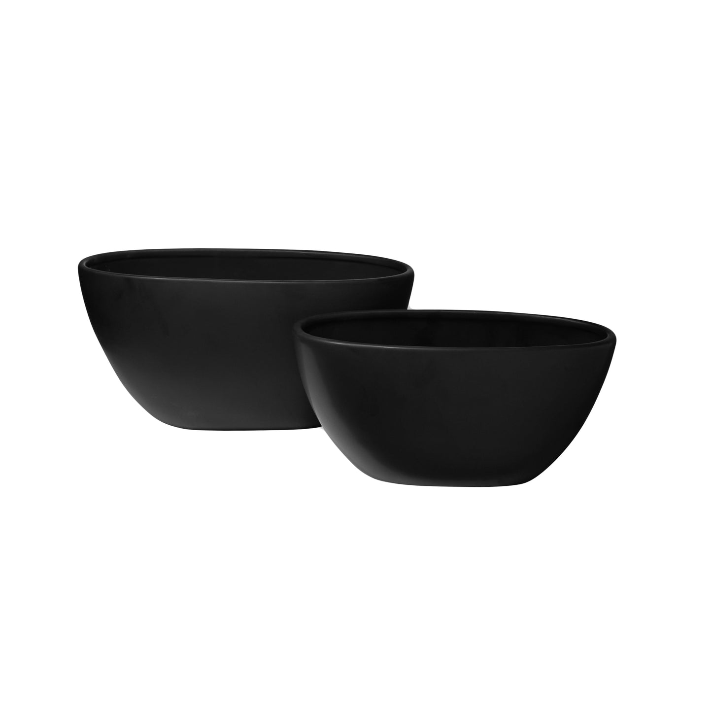 Ceylin Low Oval Ceramic Planter Set (Set of 2)