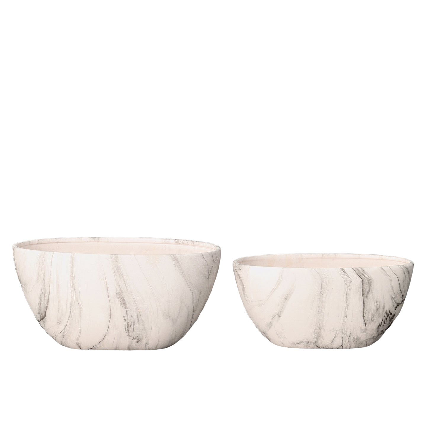 Blair Handcrafted Ceramic Oval Planter Set (Set of Two)