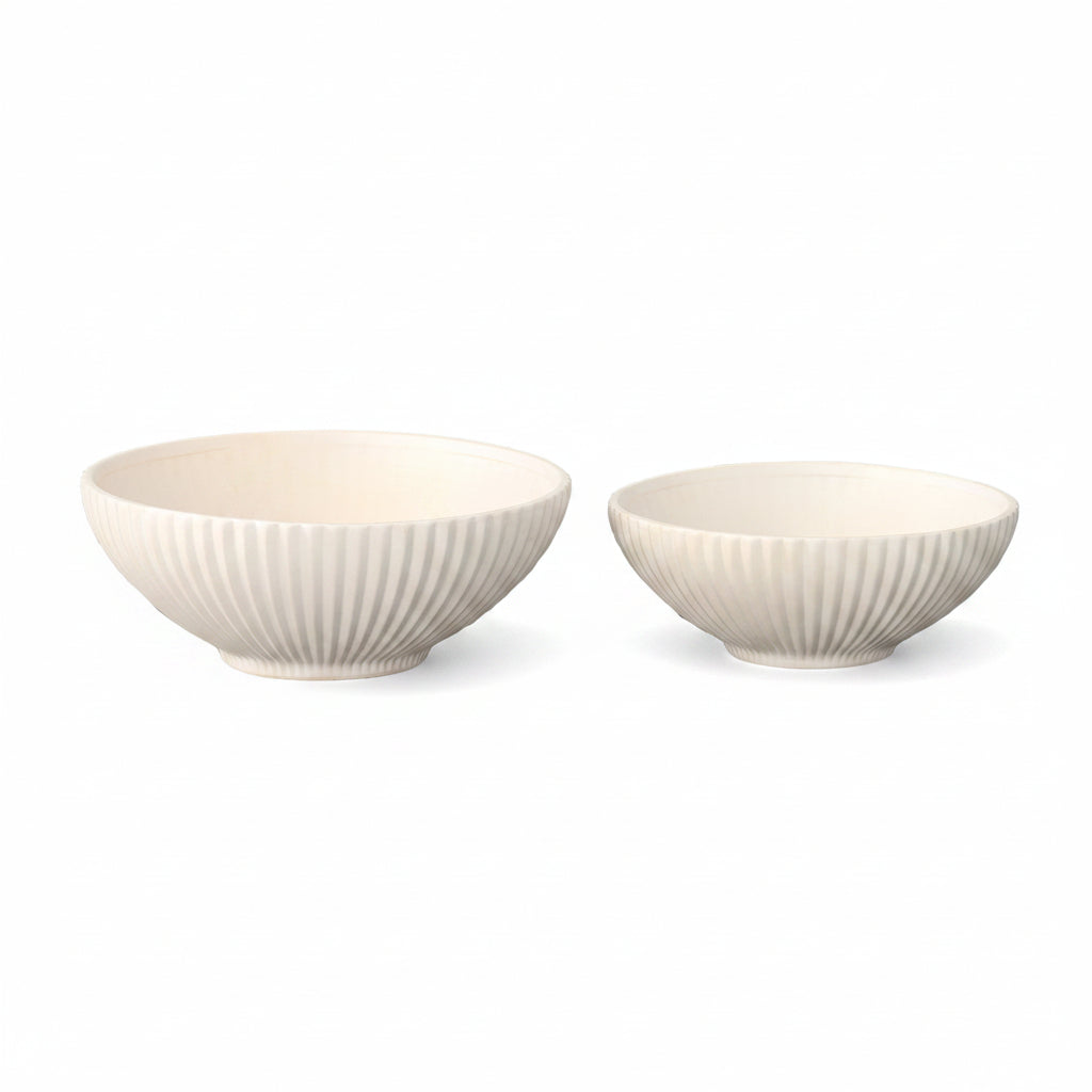 Alexis Fluted Ceramic Bowl Planters (Set of 2)