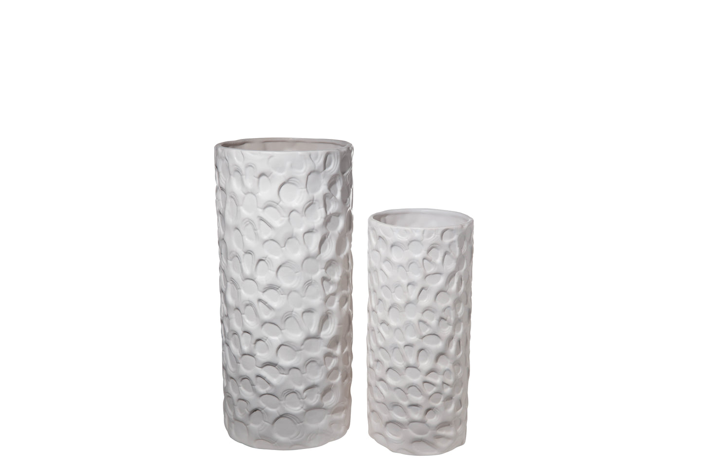 Ceramic Tall Round Vase Matte Finish White-16.50"H -247