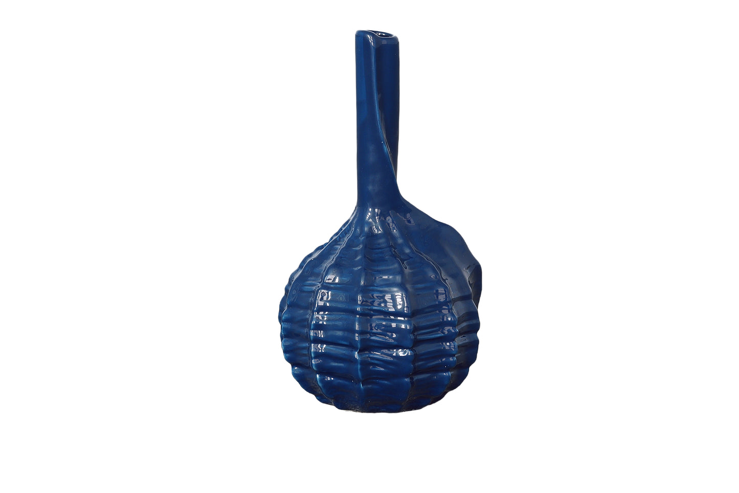 Ocevara Ceramic Glossy Coastal Vase with Shell Design and Gloss Finish