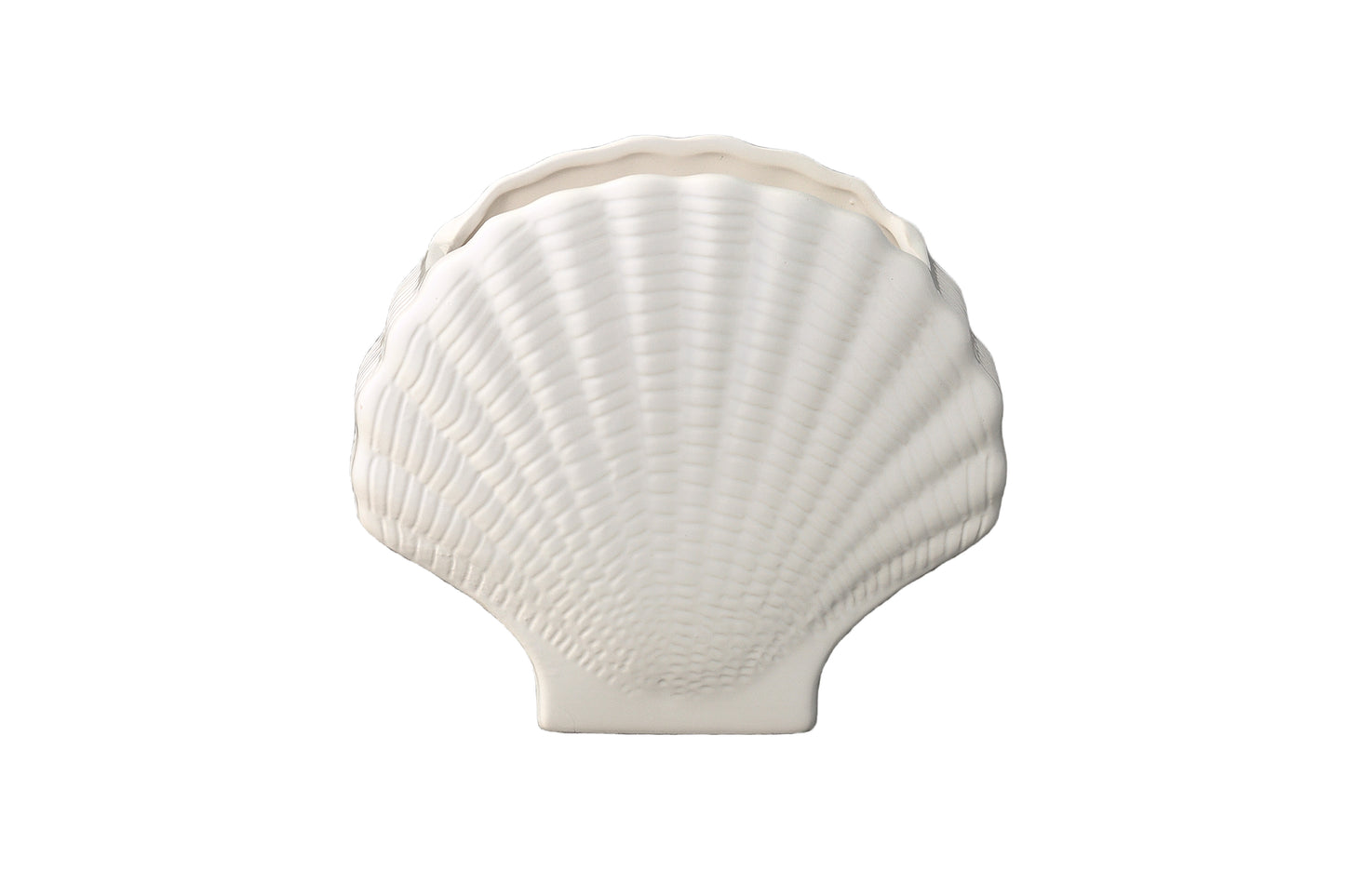 Porcelain Standing Open Clam Seashell Figurine Gloss Finish-9.00"H