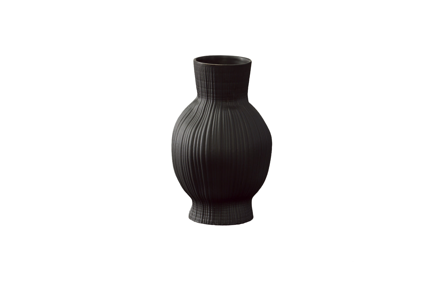 Ceramic Vase Matte Finish Black-11.00"H -252