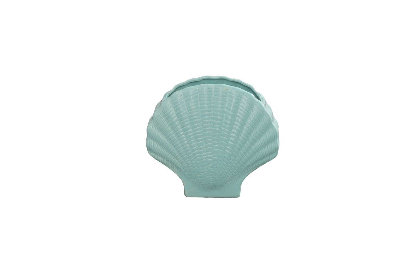 Porcelain Standing Open Clam Seashell Figurine Gloss Finish-9.00"H