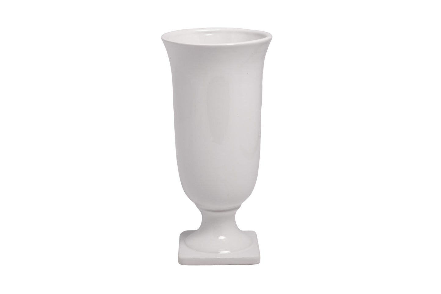 Ceramic Round Urn Large In Shinny Finish White