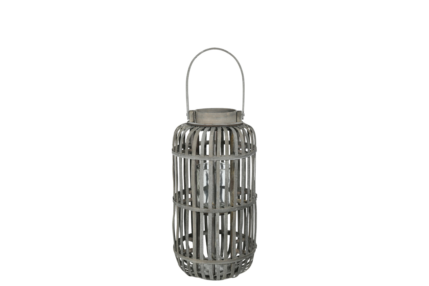 Wood Tall Round Lantern Painted Finish