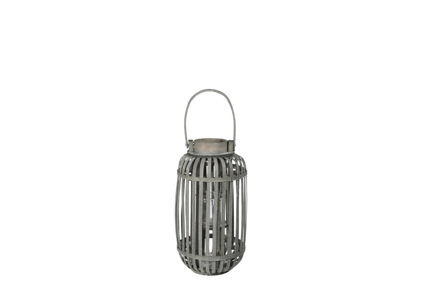 Wood Tall Round Lantern Painted Finish