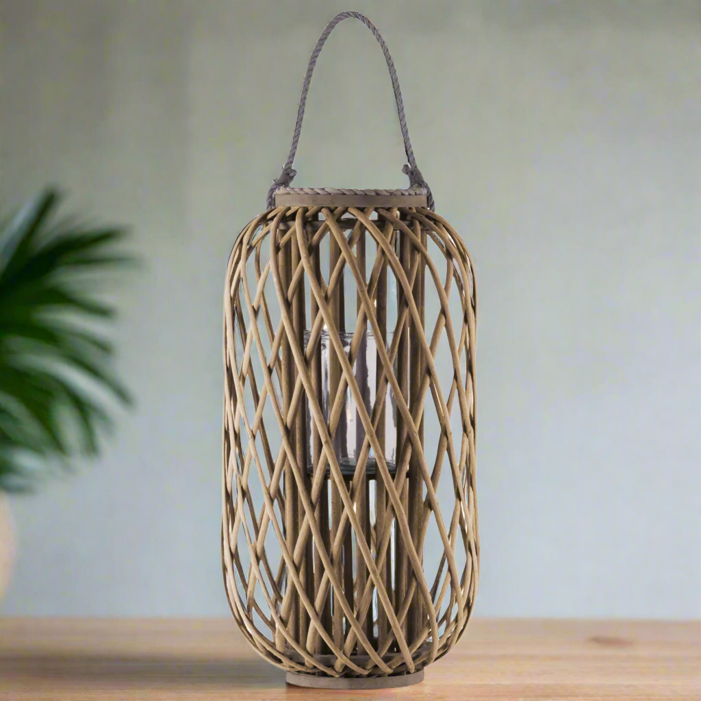 Farlowe Braided Design Bamboo Lantern