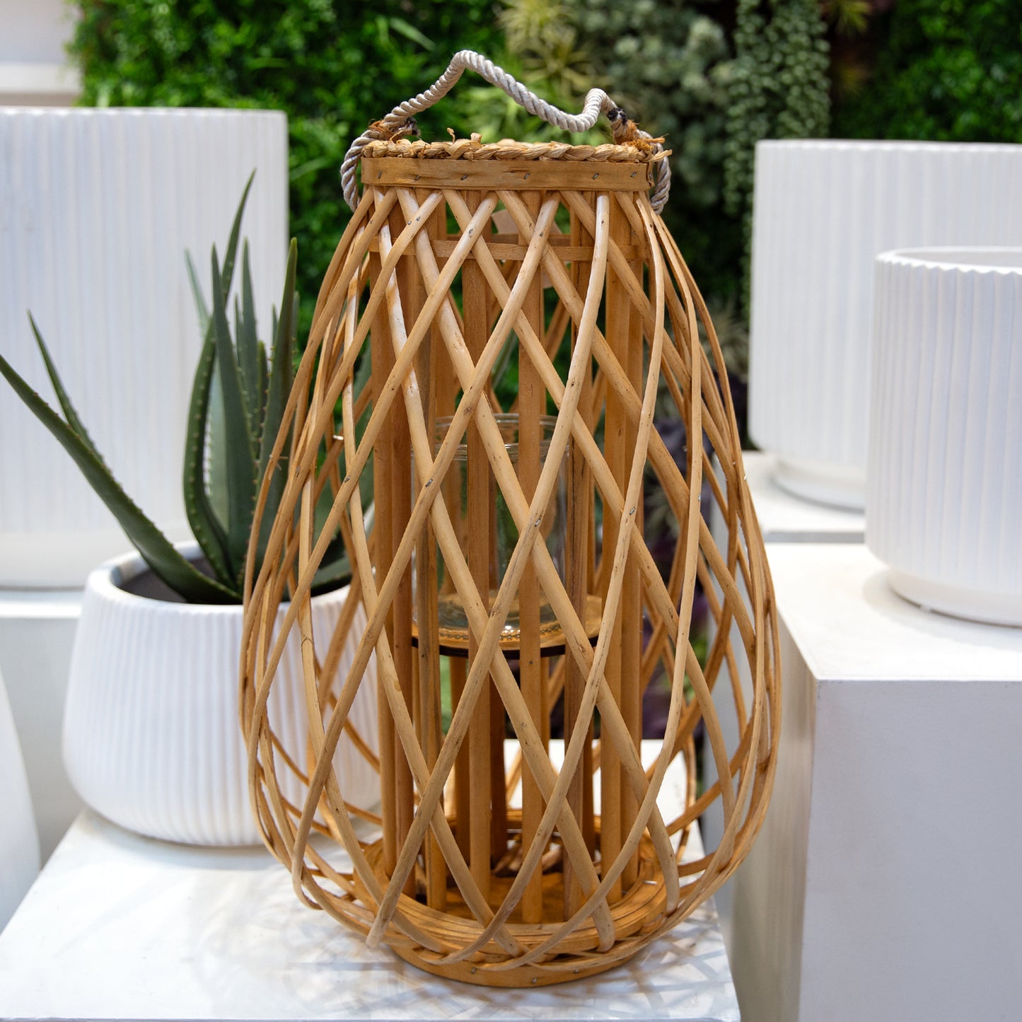 Bamboo Lantern Weathered Finish