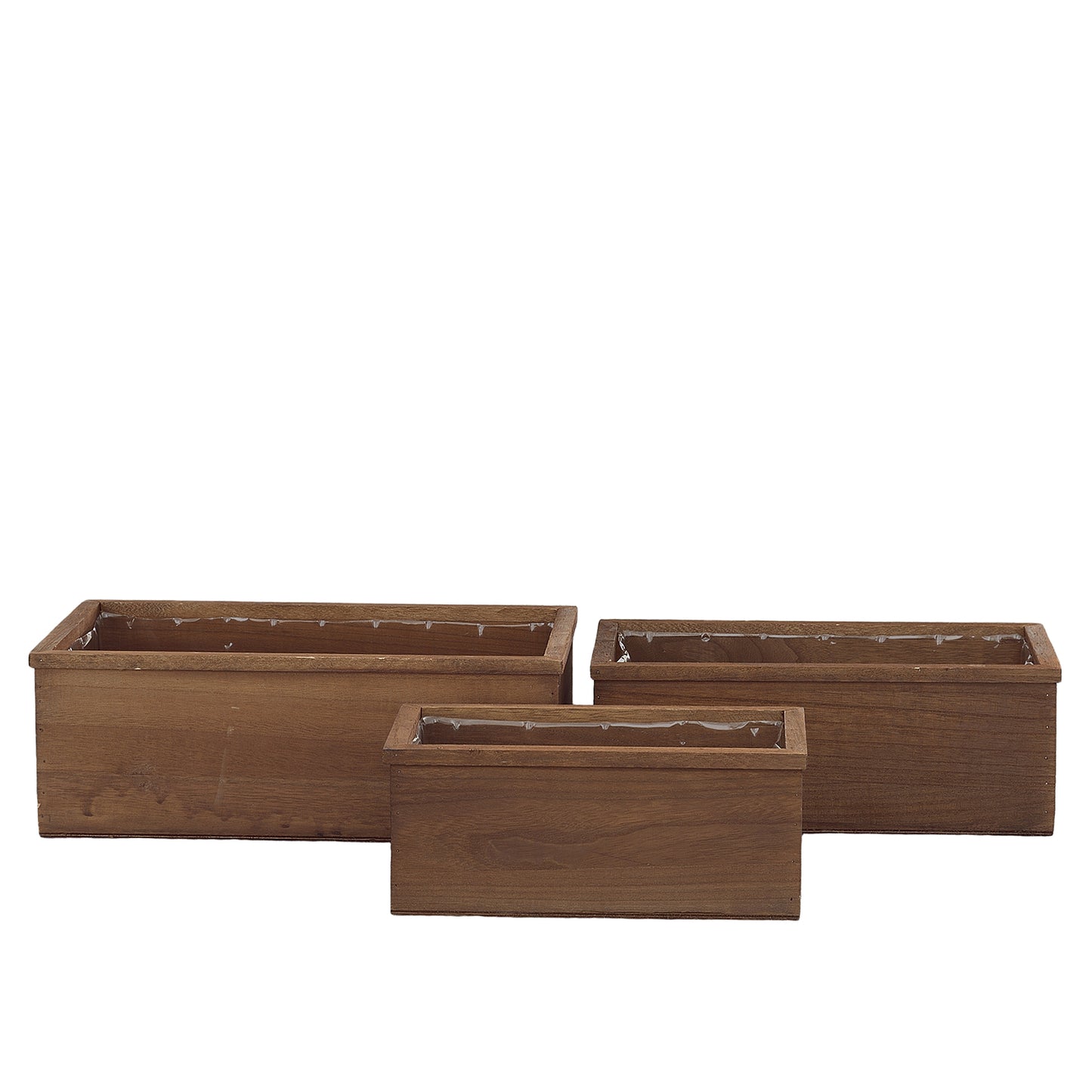 Elvian Wooden Rectangular Planter Set (Set of 3)