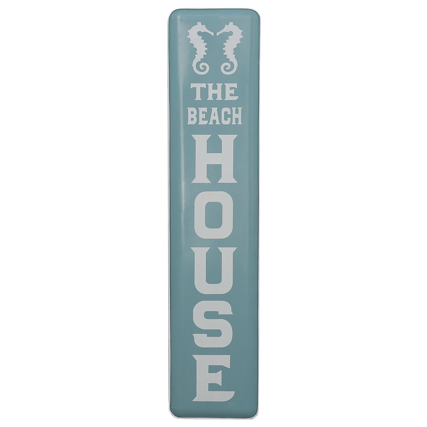 The Beach House Teal Metal Wall Art Sign