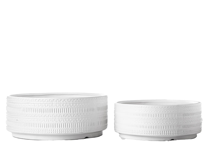 Ceramic Round Bowl Matte Finish White-6.50"H