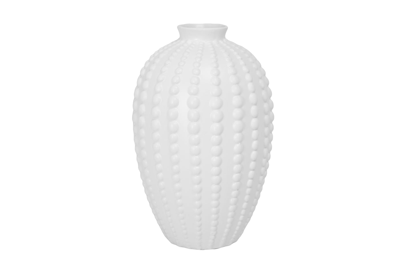 Ceramic Vase Matte Finish White-12.20"H
