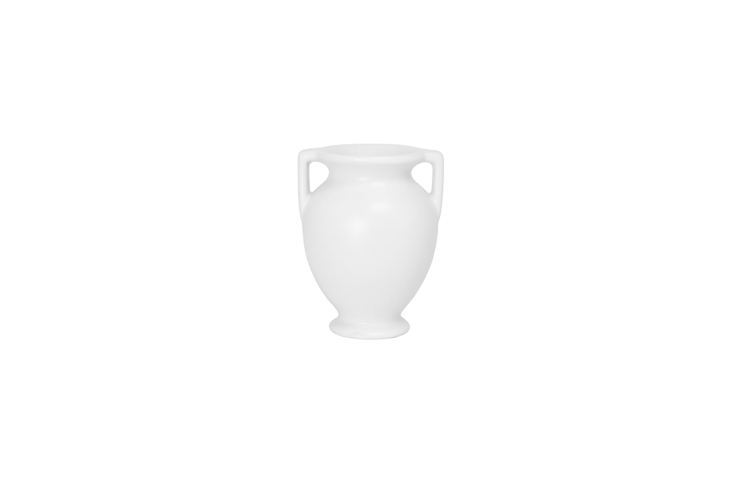 Ceramic Grecian Vase Matt White-6.50"H