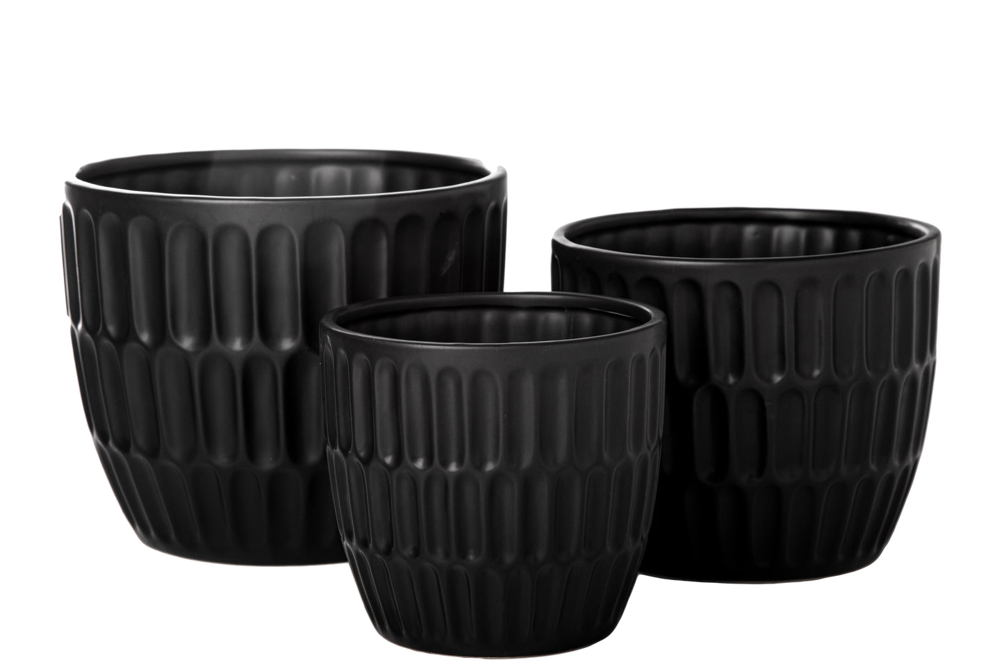 Ceramic Round Pot Matte Finish Black-6.00"H -172