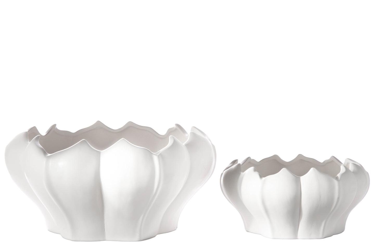 Ceramic Round Pot Matte Finish White-7.00"H -209