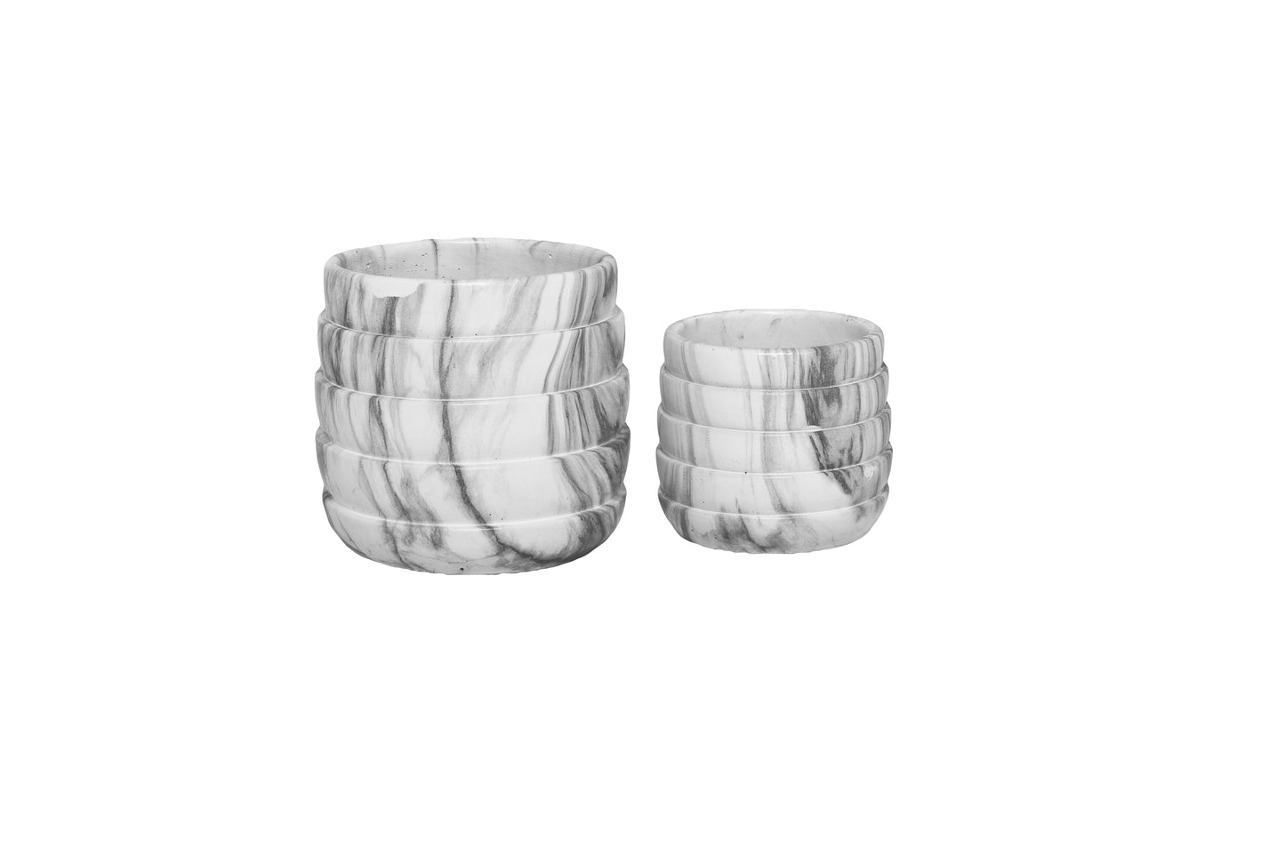 Cement Round Pot Coated Finish White-5.75"H -23