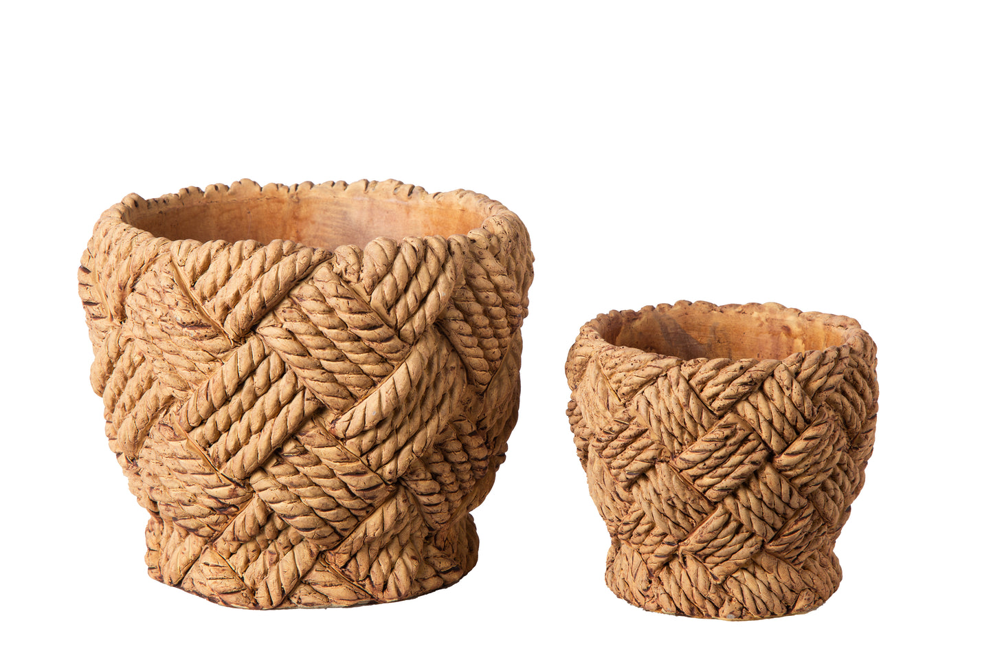 Cement Round Pot Concrete Painted Finish Amber Orange-6.00"H -26