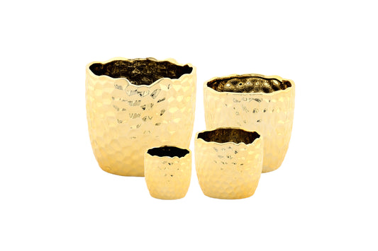 Ceramic Round Pot Set of Four Gloss Finish