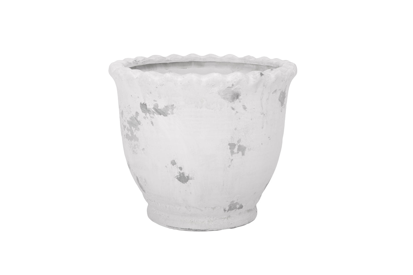 Modern Terracotta Planter with Sculpted Wave Rim
