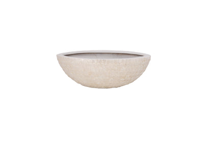Capri Shell Boat Shape Planter Gloss Finish Cream