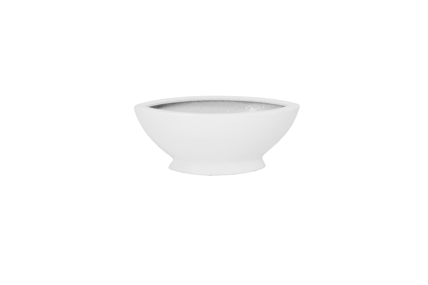 Polystone Champagne Leaf Boat-Shaped Planter with Base and Lacquered Finish