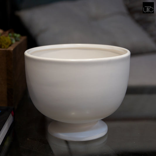 Kerry Ceramic White Pedestal Planter