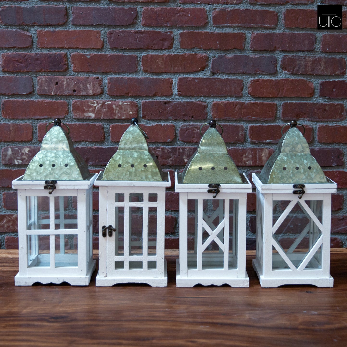 Jeska Wood and Metal Lanterns (Set of 8)