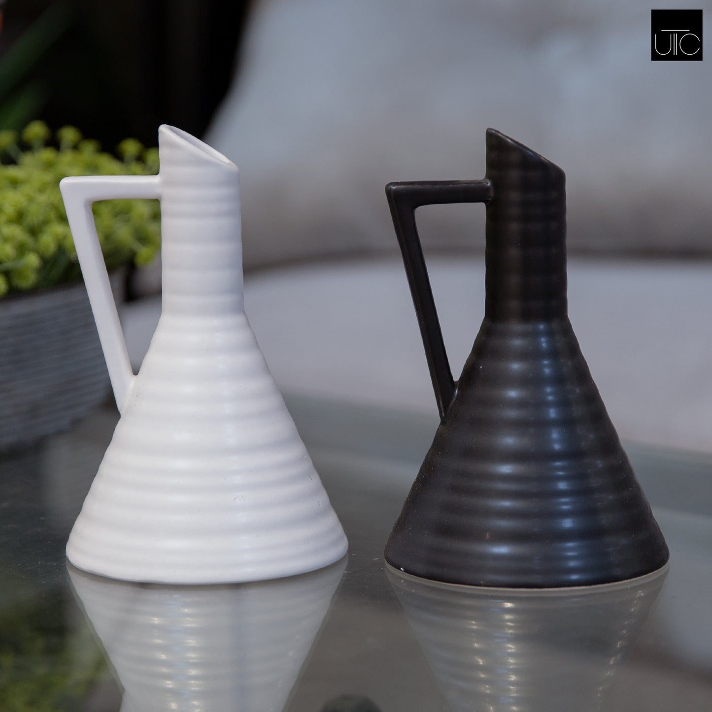 Ceramic Vase Sandstone Matte Finish-6.00"H
