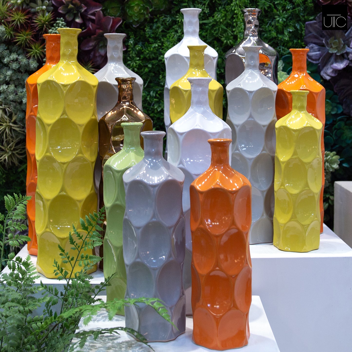 Dotty Ceramic Bottle Vases