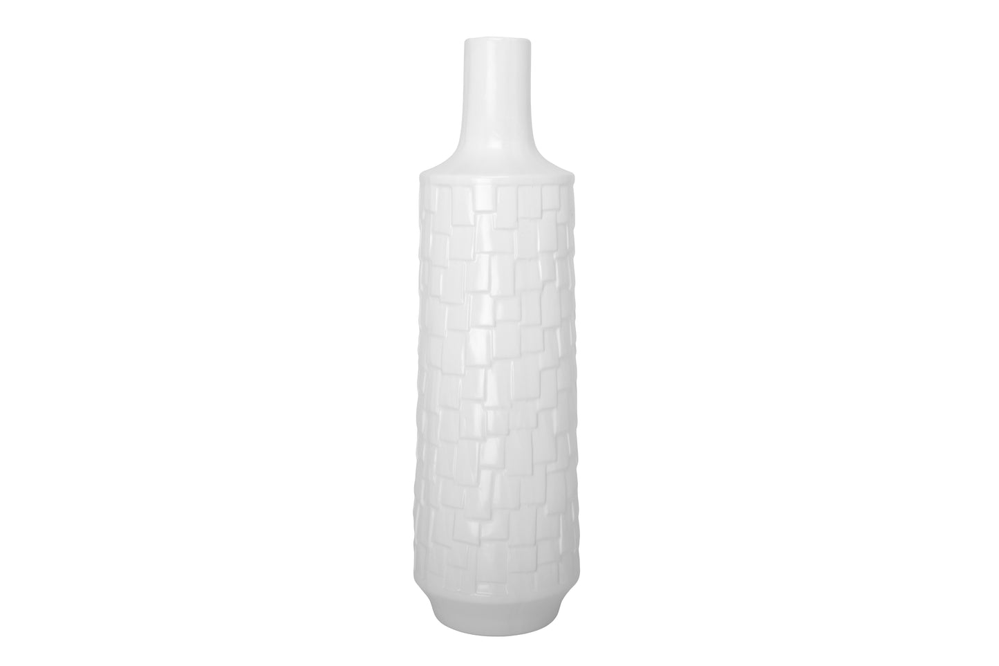 Ceramic Vase Matte Finish White..7.25"x7.25"x24.00"H