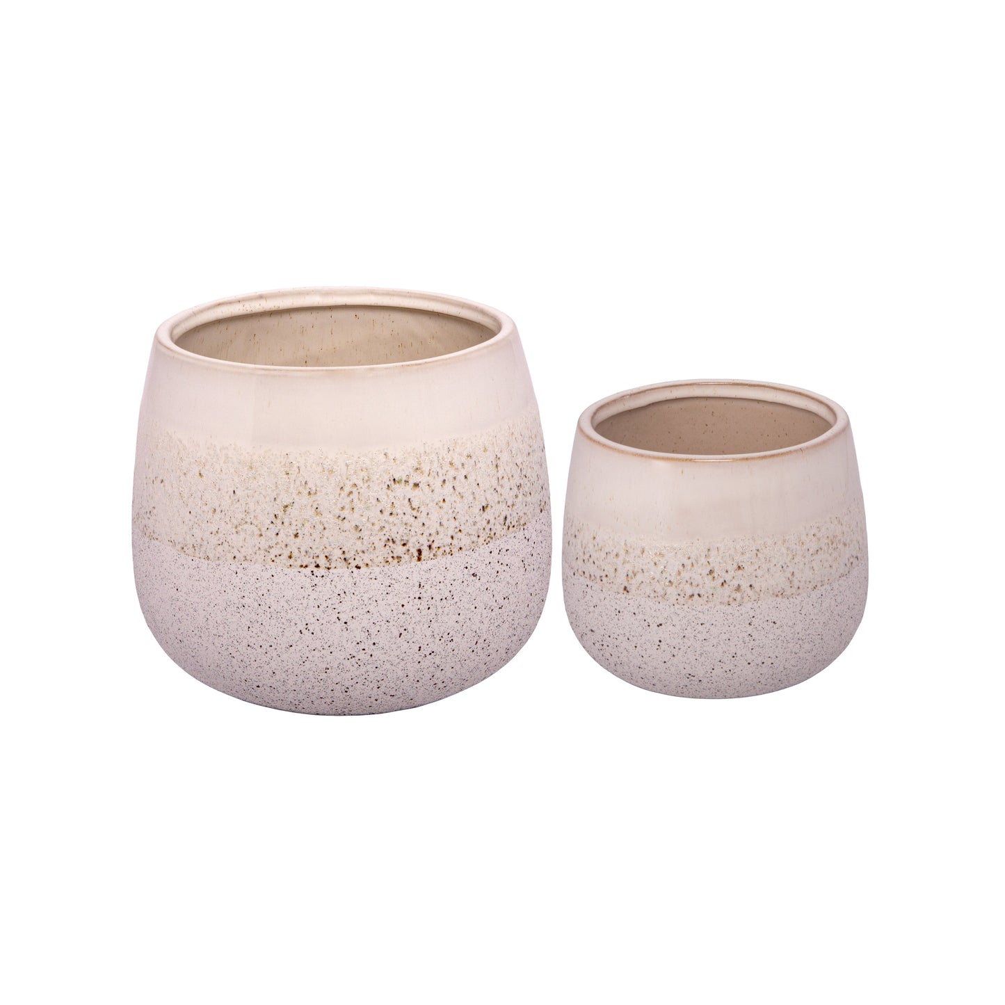 Arvell White Ceramic Pot Set (Set of 2)