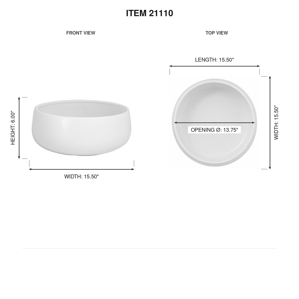 Zara Round Matte White Bowl