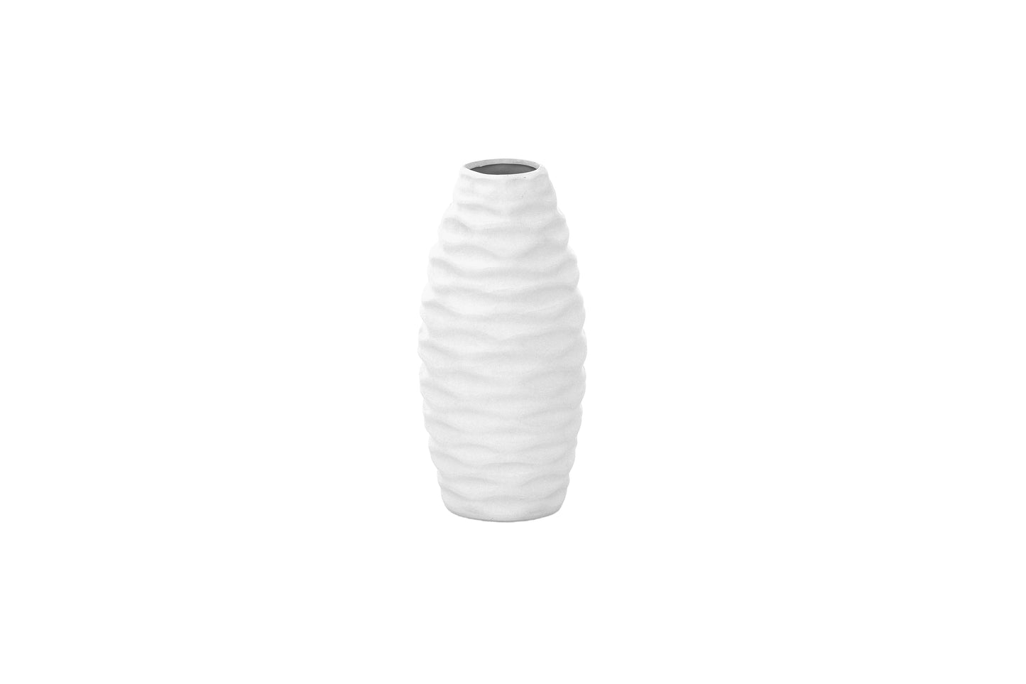 Ceramic Vase Matte Finish White 11.75"H -254
