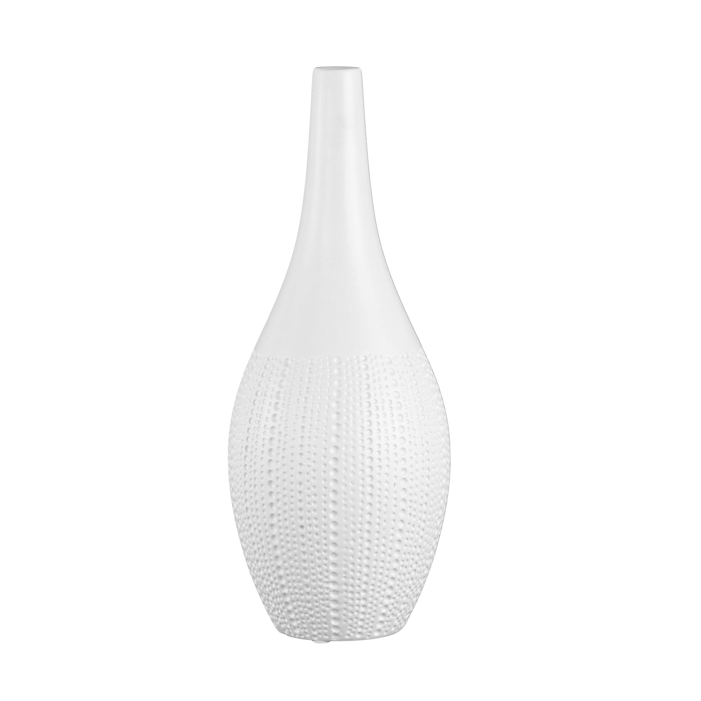 White textured vase on a white background
