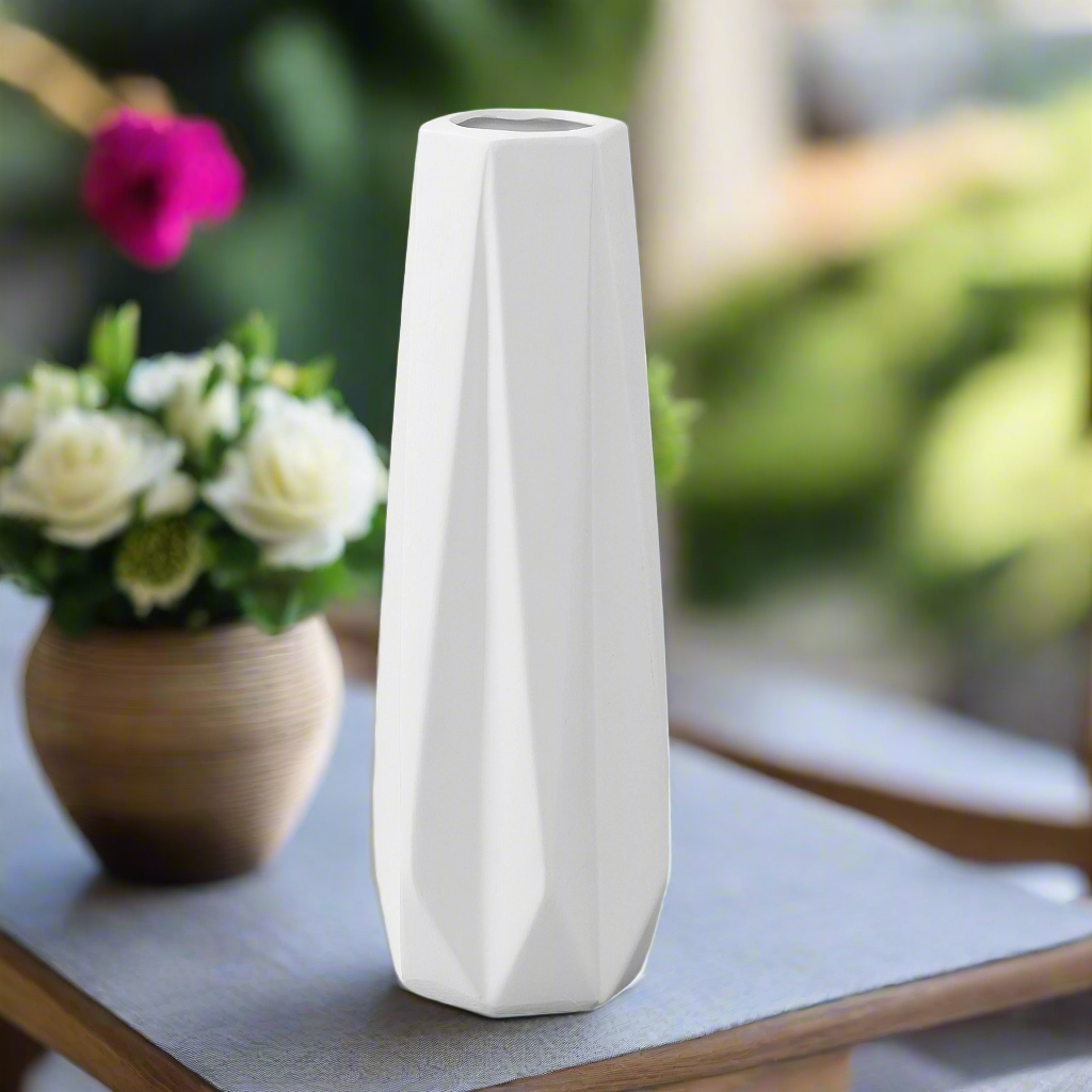 Dixie Ceramic Round Geometric Belly Vase