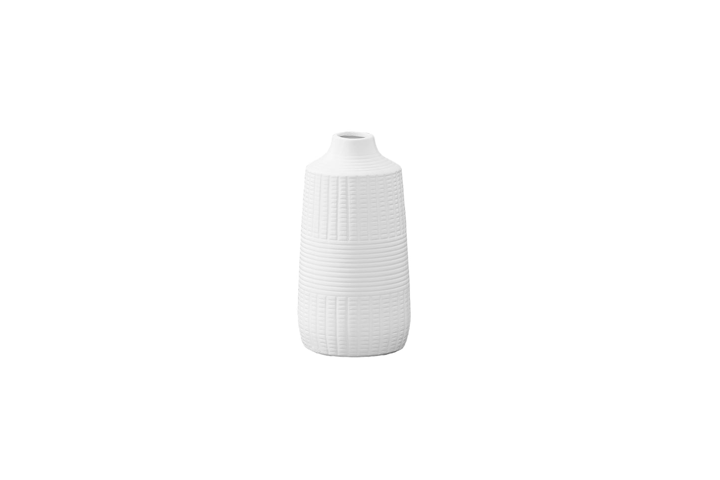 Ceramic Vase Matte Finish White-10.00"H -260