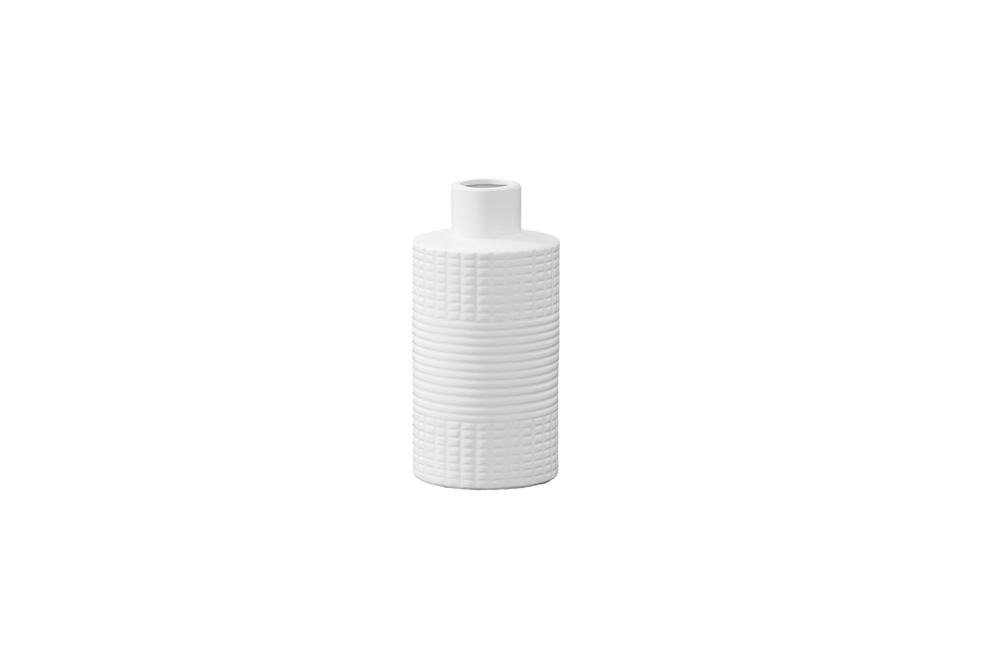 Ceramic Vase Matte Finish White-10.00"H -261
