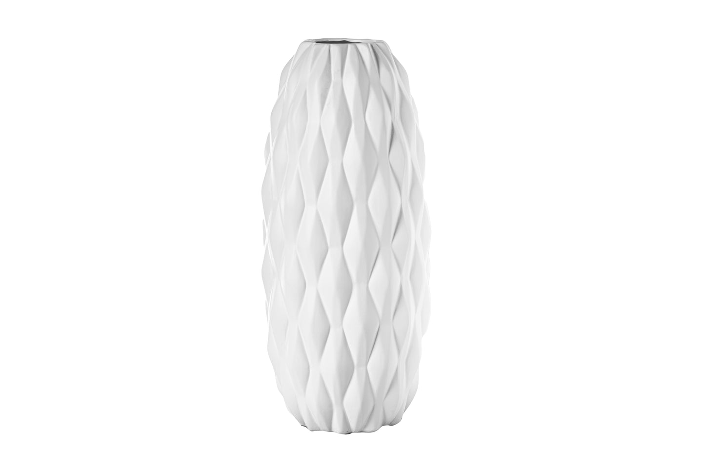 Ceramic Round Vase Matte Finish White-18.50"H