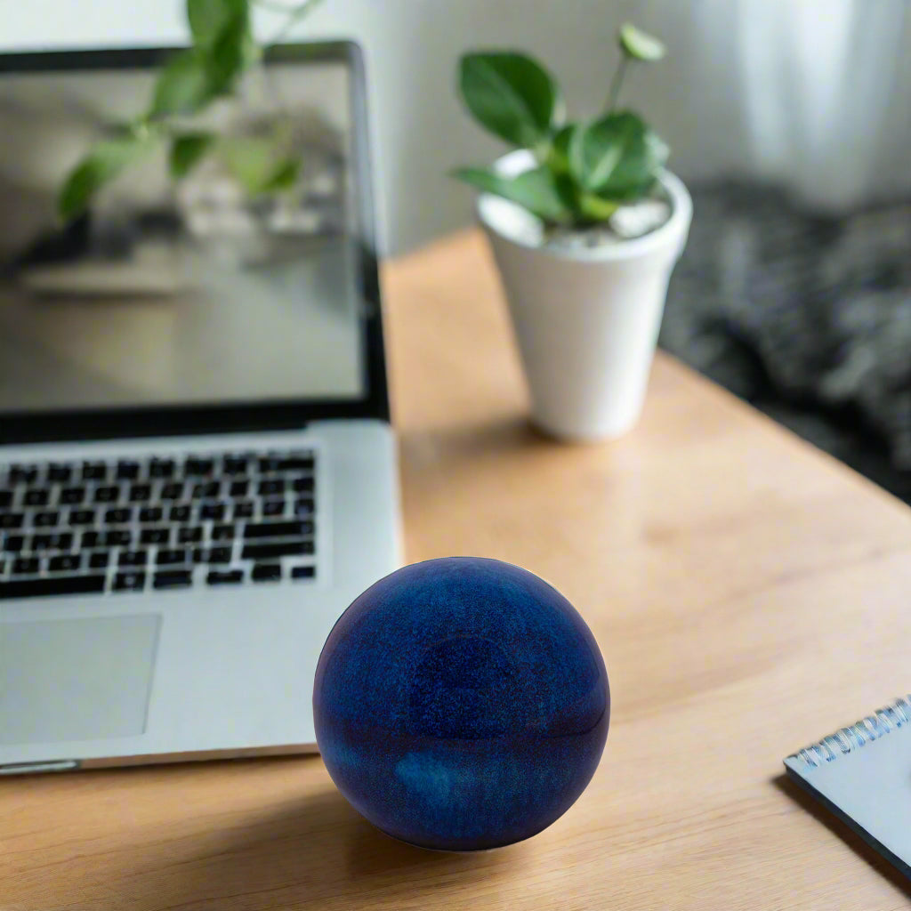 Blue sphere on a white background