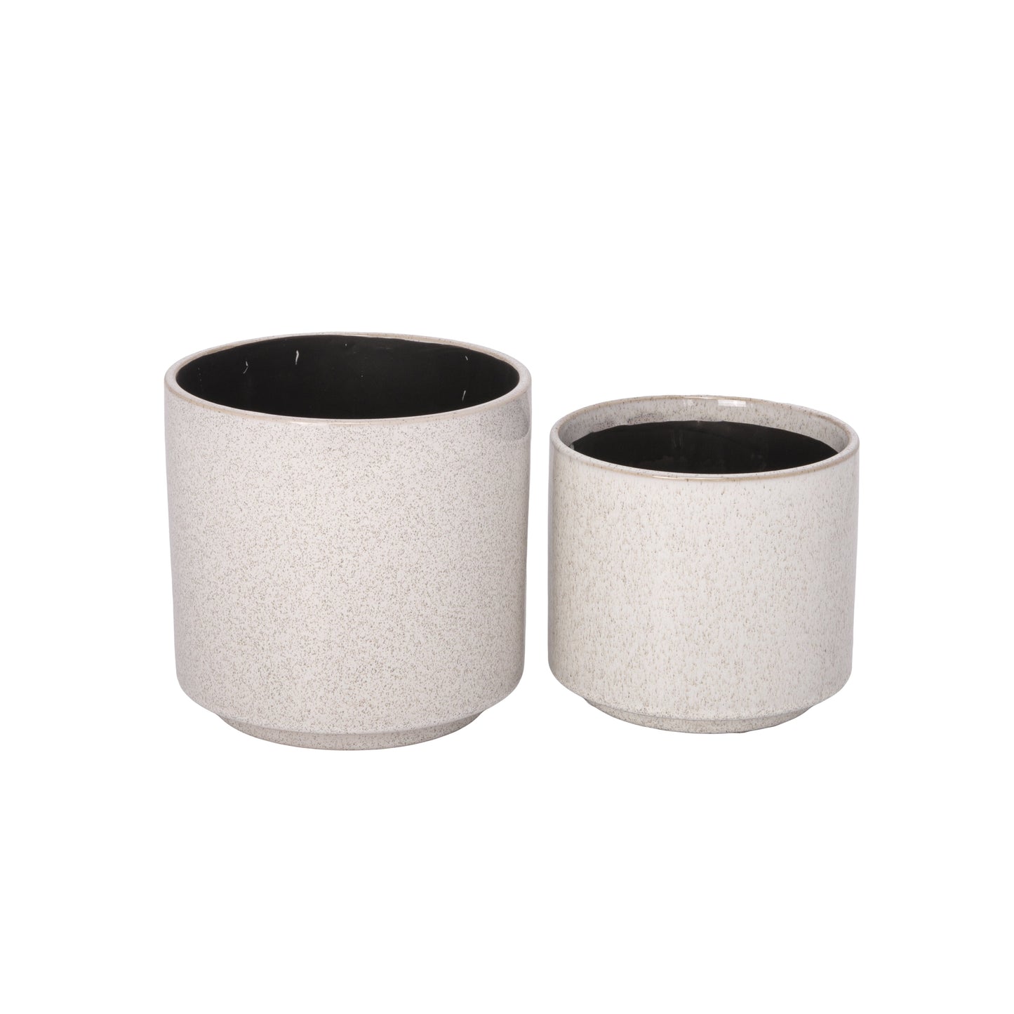 Ceyra White Stoneware Pot Set (Set of 2)