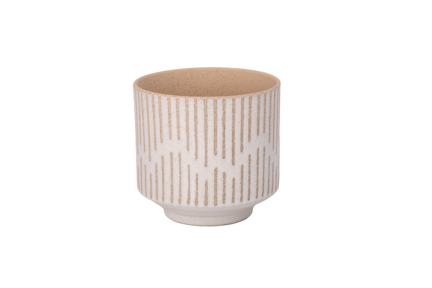 Stoneware Pot Earth Tone Cream-6.00"H -303