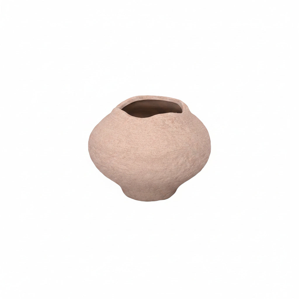 Ryleen Wavy-Rim Ceramic Urn Vase