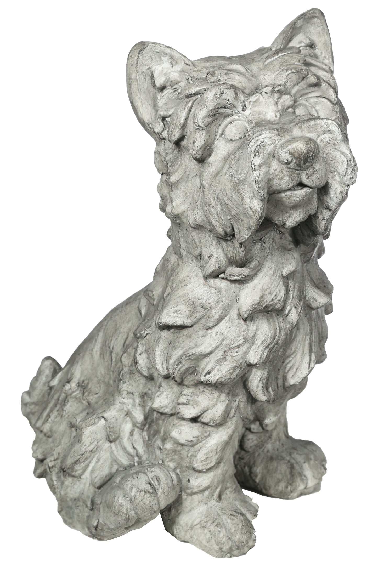 Fiberstone Nowwich Terrier Dog Figurine Distressed Finish Gray-15.00"H