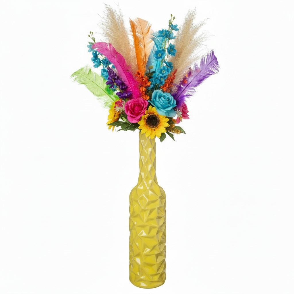 Rippled Ceramic Bottle Vase