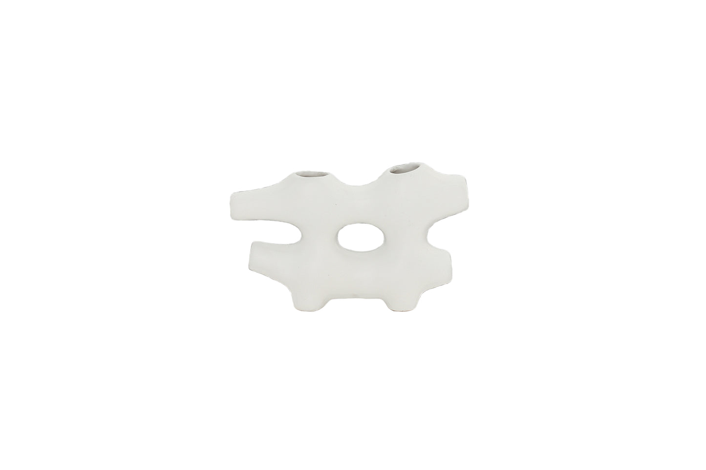 Ceramic Sharp Vase Matte Finish White-4.50"H
